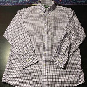 Ralph Lauren Purple and White Checkered Shirt